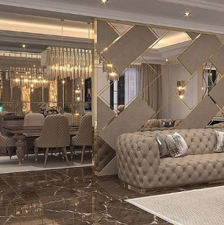 اجرای آینه کاری مدرن در دکوراسیون خانه